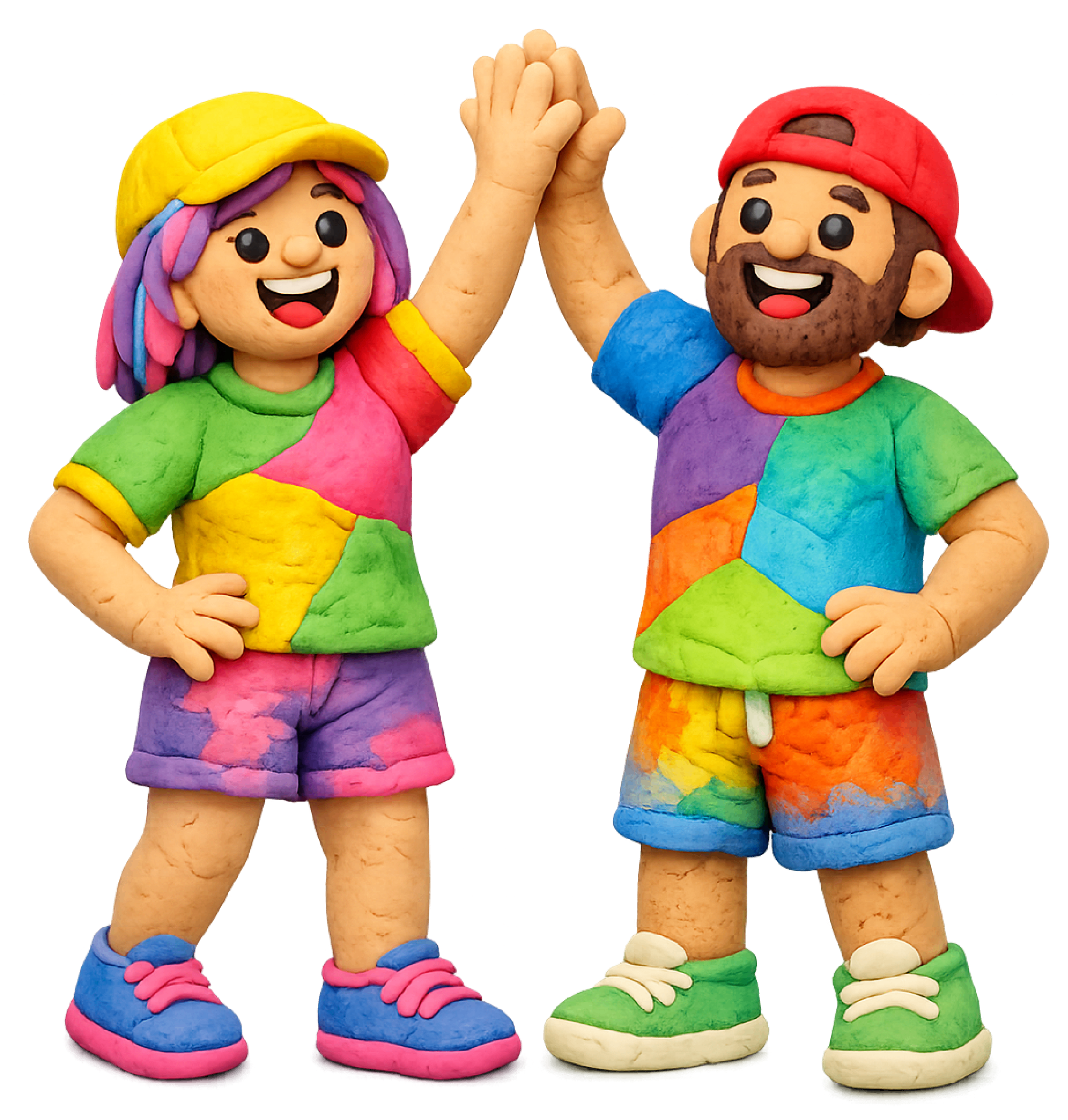 OneDonate mascots high-fiving